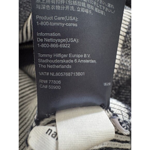 TOMMY HILFIGER sweater Cardigan Men's MEDIUM Knit Bomber Zip Up Stand Up Collar - Picture 13 of 16